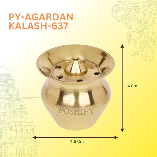 POSHIFY Kalash Agardan - Elegant Brass Incense Holder for Luxurious Puja Rituals and Home Decor - 637 - Image 2