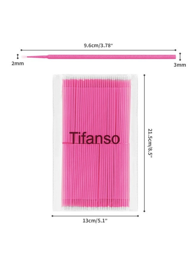 tifanso 400PCS Micro Cotton Swabs, Micro Swabs for Eyelash Extension, Disposable Micro Applicator Brush Micro Eyelash Swabs Pink(Head Diameter: 2.0mm) - Image 2
