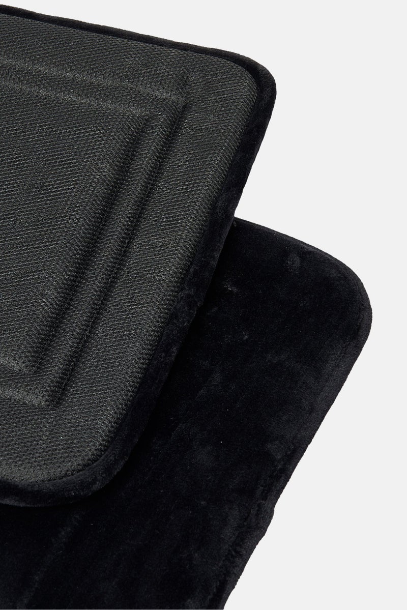 Bombay 2 Pieces Charcoal Infused Bath Rugs Set, Black  - Image 3