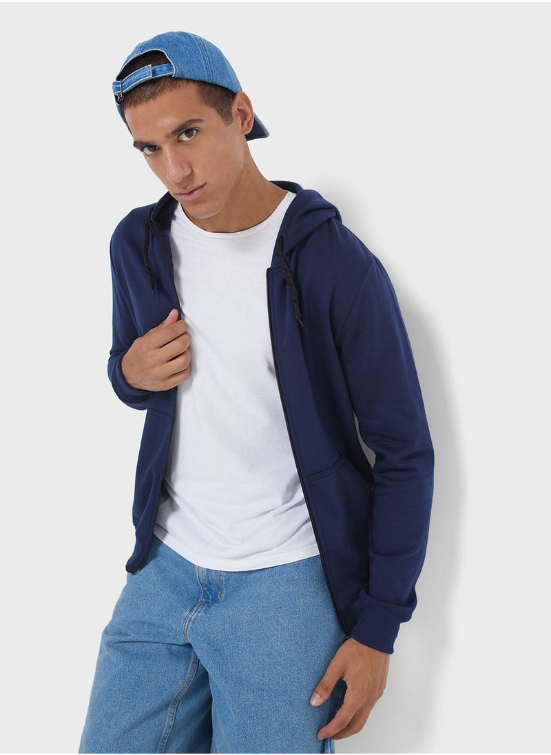 Seventy Five Basics Essential Oversize Zip Through Hoodie  - Image 1