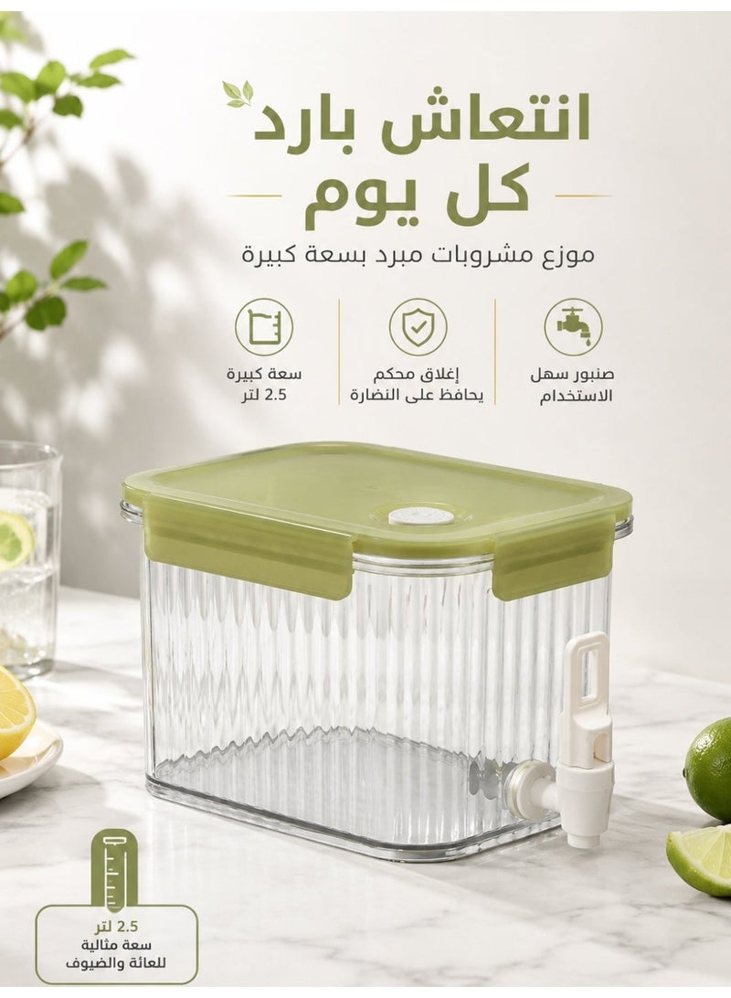 إبريق ماء للثلاجة، حاوية ماء بارد للثلاجة مع غطاء قفل محكم، خزان مشروبات مع صنبور مقاوم للتسرب، إبريق ماء شفاف من PET للعصير والشاي والليمونادة، حاوية مشروبات ملامسة للطعام - Image 1
