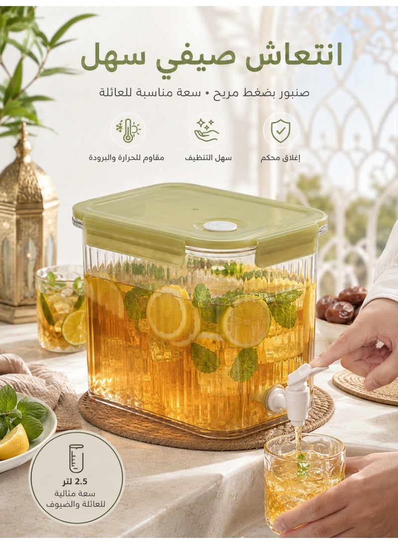 إبريق ماء للثلاجة، حاوية ماء بارد للثلاجة مع غطاء قفل محكم، خزان مشروبات مع صنبور مقاوم للتسرب، إبريق ماء شفاف من PET للعصير والشاي والليمونادة، حاوية مشروبات ملامسة للطعام - Image 3