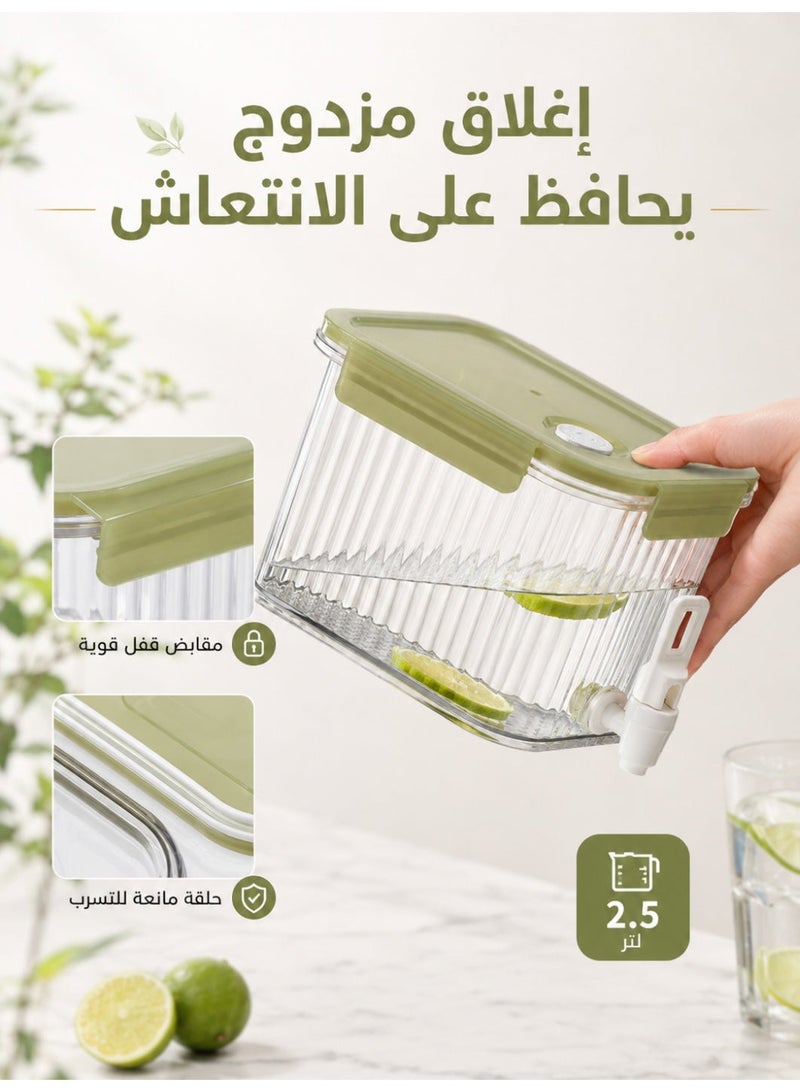 إبريق ماء للثلاجة، حاوية ماء بارد للثلاجة مع غطاء قفل محكم، خزان مشروبات مع صنبور مقاوم للتسرب، إبريق ماء شفاف من PET للعصير والشاي والليمونادة، حاوية مشروبات ملامسة للطعام - Image 5