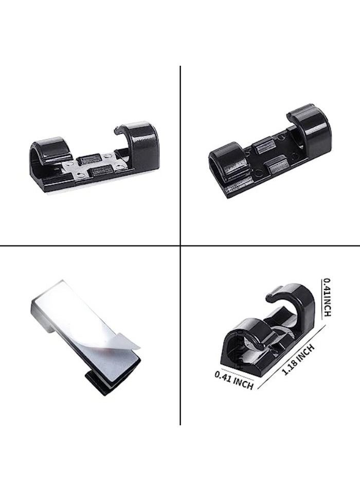 20-Piece Self-adhesive Cable Clips Organizer for Organizing Wires (Black) - Image 4