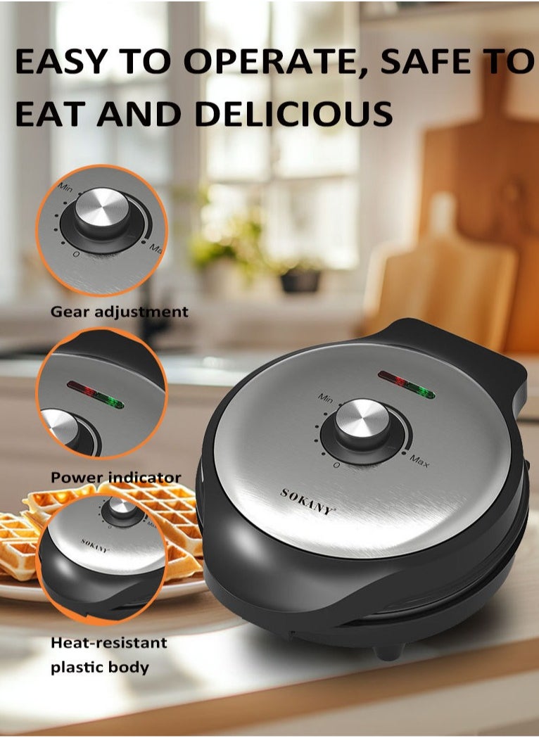sokany - Electric Waffle Maker,750W Waffle Machine,Non Stick Plates & Adjustable Temperature Control,SK-08039 - Image 1