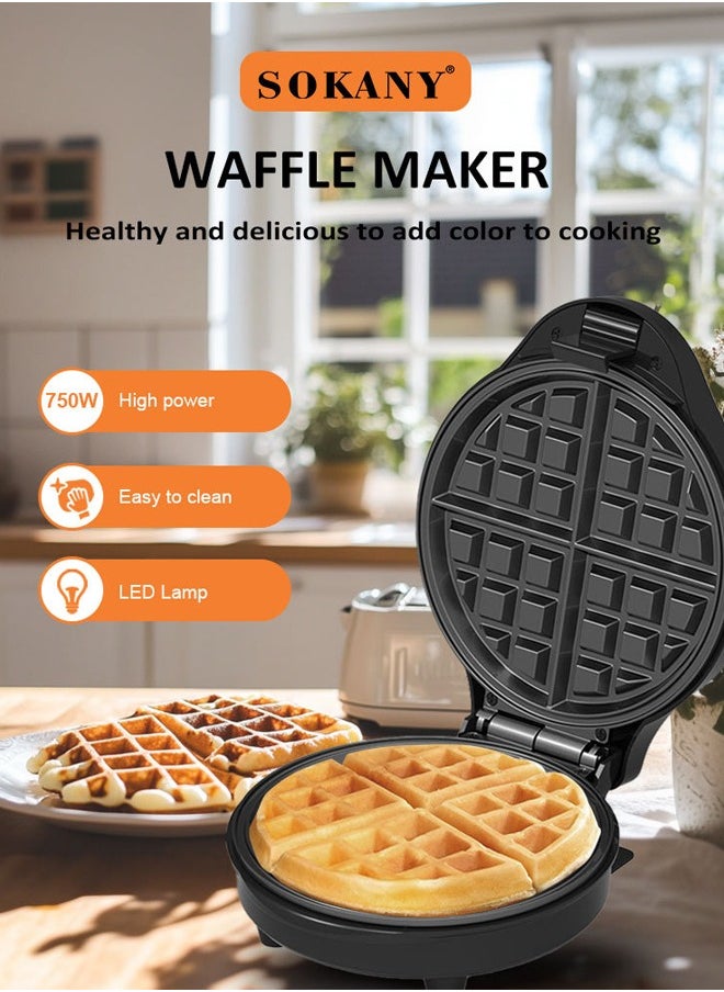 sokany - Electric Waffle Maker,750W Waffle Machine,Non Stick Plates & Adjustable Temperature Control,SK-08039 - Image 1