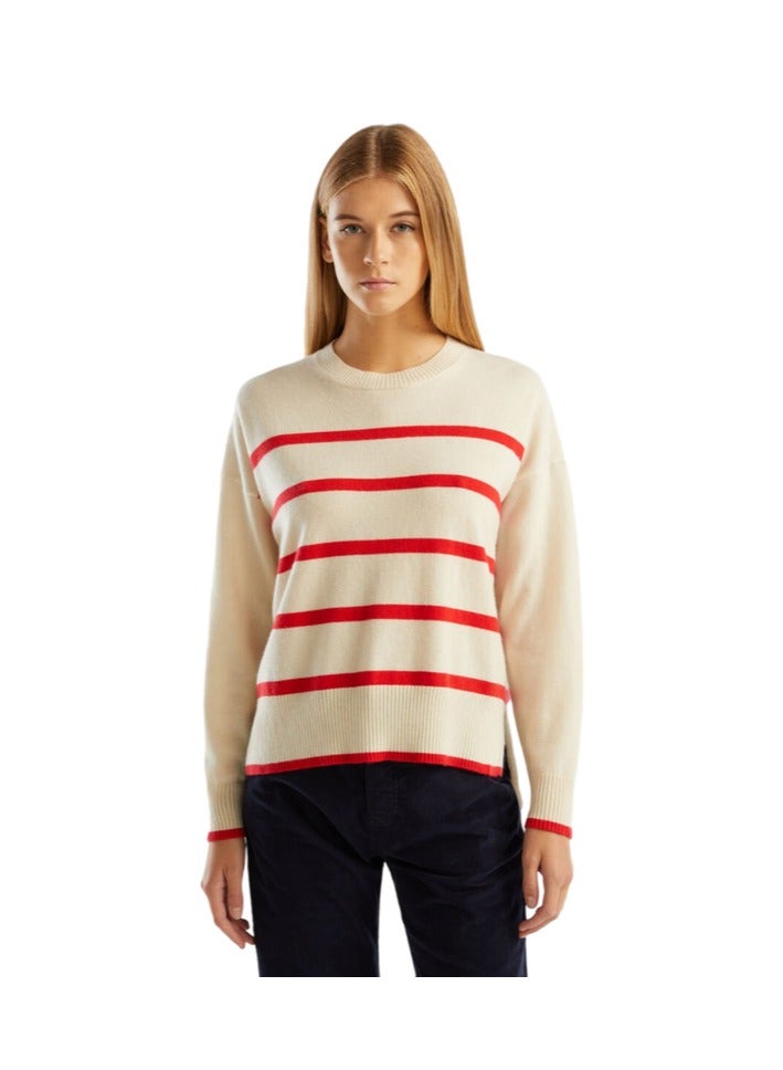 Benetton STRIPED SWEATER IN PURE CASHMERE  - Image 1