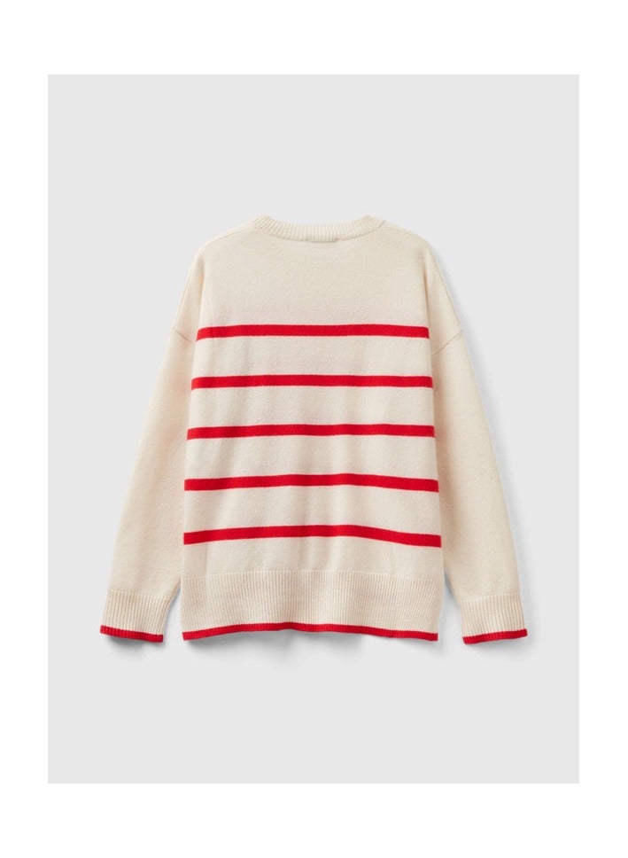 Benetton STRIPED SWEATER IN PURE CASHMERE  - Image 2