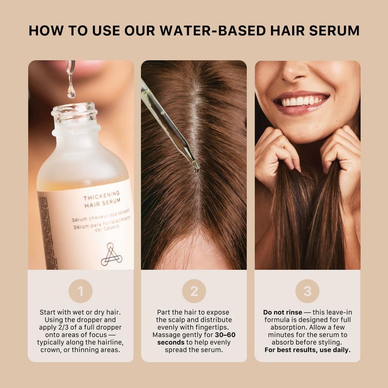 ACTIIV Thickening Hair Serum - Water Based | Supports the Appearance of Thicker, Fuller-Looking Hair, Lightweight Water-Based Formula, Non-Greasy, All Hair Types, 1.8 oz - Image 4