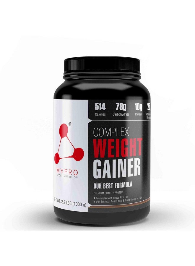 MYPRO SPORT NUTRITION Complex Weight Gainer High Protein Supplement Powder(10G Protein,514G Calories,78G Carbs,25G Vitamins,Serving-33 Scoops) For Men & Women-Chocolate Flavour-1 Kg  - Image 1