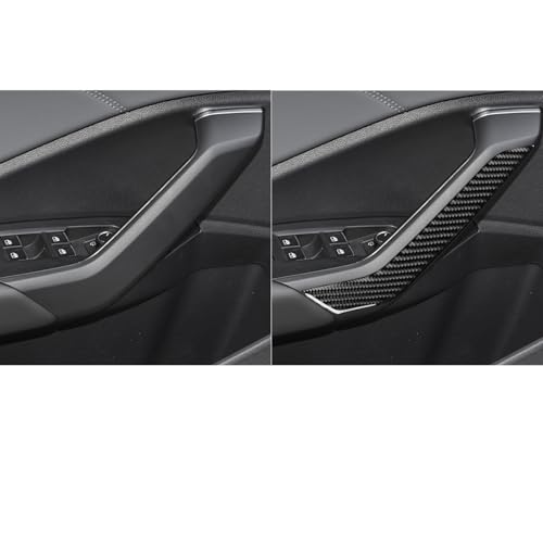 NVCNX Real Carbon Fiber Accessories for Volkswagen VW Jetta 2019-2025 2020 2021 2022 2023 2024 Car Thick Overlay Door Inner Grab Handle Cover Interior Trim Sticker Decal 4PCs - Image 3