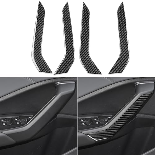 NVCNX Real Carbon Fiber Accessories for Volkswagen VW Jetta 2019-2025 2020 2021 2022 2023 2024 Car Thick Overlay Door Inner Grab Handle Cover Interior Trim Sticker Decal 4PCs - Image 1