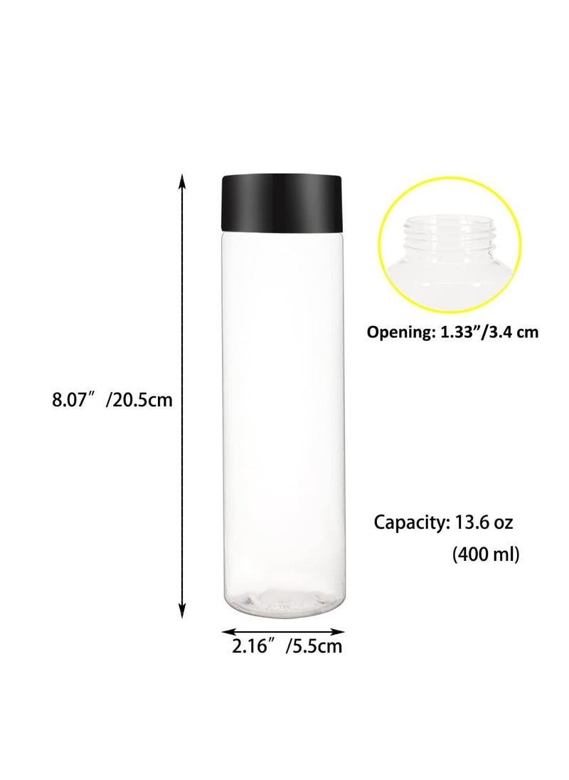 Generic - 13oz 400ml Clear Plastic Juice Bottles with Black Lids Perfect for Juice, Milk and Other Drinks 12 Pack - Image 1