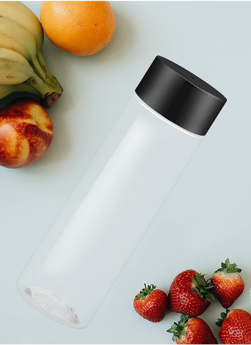 Generic - 13oz 400ml Clear Plastic Juice Bottles with Black Lids Perfect for Juice, Milk and Other Drinks 12 Pack - Image 1