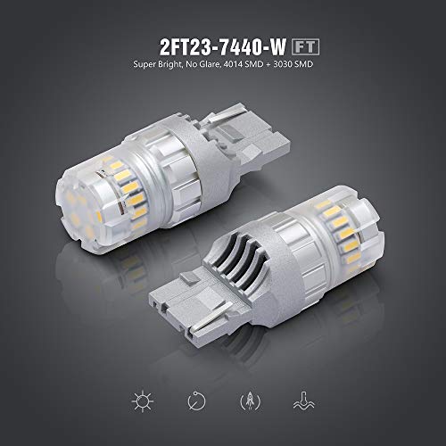 SIR IUS LED - FT- 7440 LED Backup Reverse Light Bulb Super Bright High Power Single Filament function Air Vent Design 3030+4014 SMD White 6500K Pack of 2 - Image 2