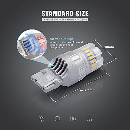 SIR IUS LED - FT- 7440 LED Backup Reverse Light Bulb Super Bright High Power Single Filament function Air Vent Design 3030+4014 SMD White 6500K Pack of 2 - Image 5