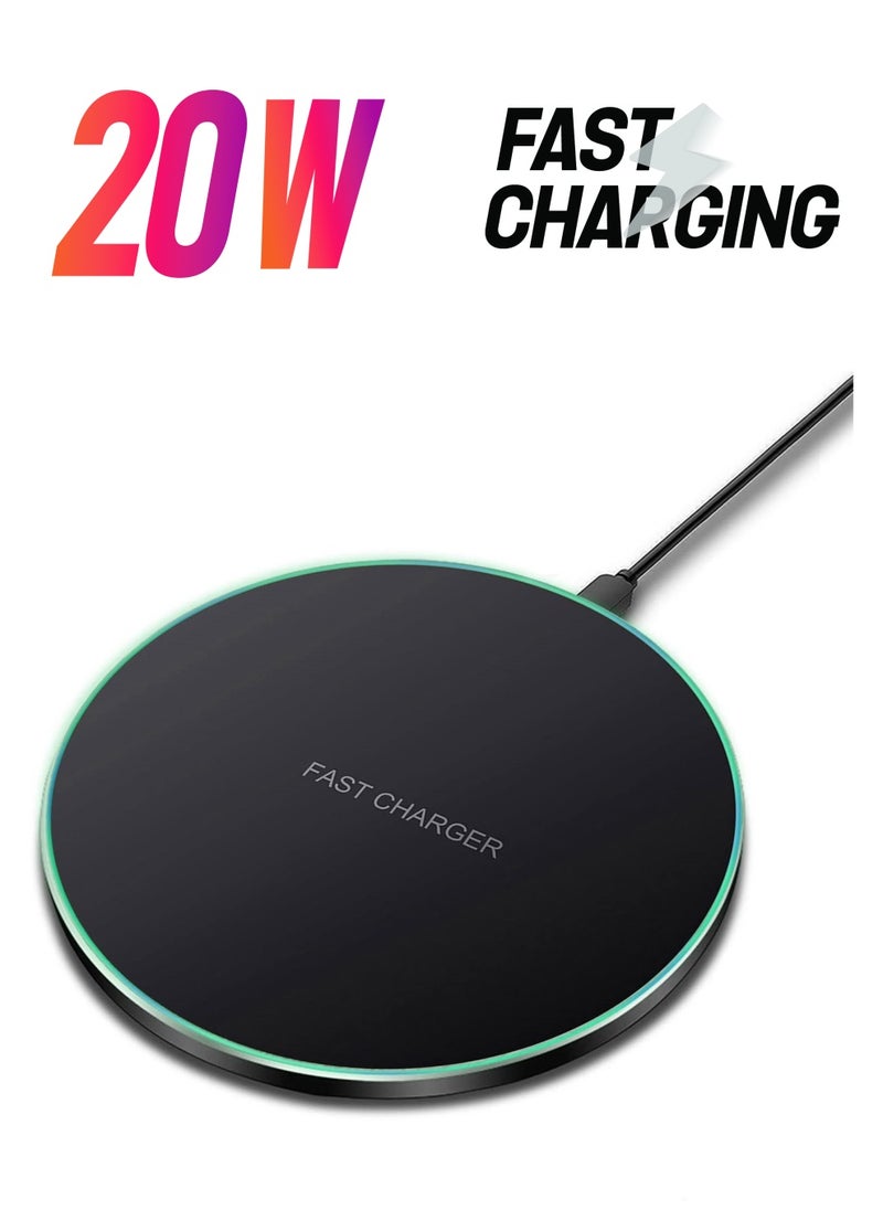 KASTWAVE Wireless Charger Fast Wireless Charging Pad Compatible with iPhone 11, 12, 13, 14 Pro/Pro Max, 13/14 Mini, XS, XS Max, XR, 8 Plus, for Samsung Galaxy/Note, Galaxy Buds  - Image 1