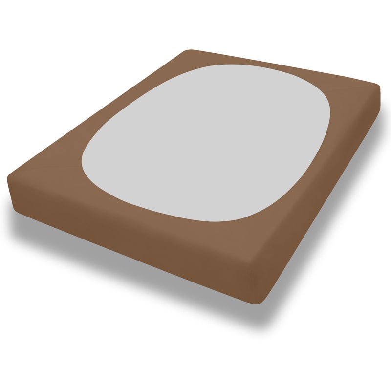 PureFit Stretchy Box Spring Cover Twin - Elastic Fitted Box Spring Wrap Around 4 Sides  Wrinkle & Fading Resistant Fits Twin Size Beds  Brown - Image 1