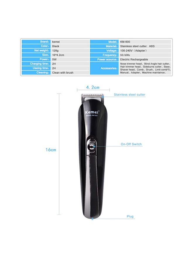 Kemei 11-In-1 Multifunction Hair Clipper Black - Image 2