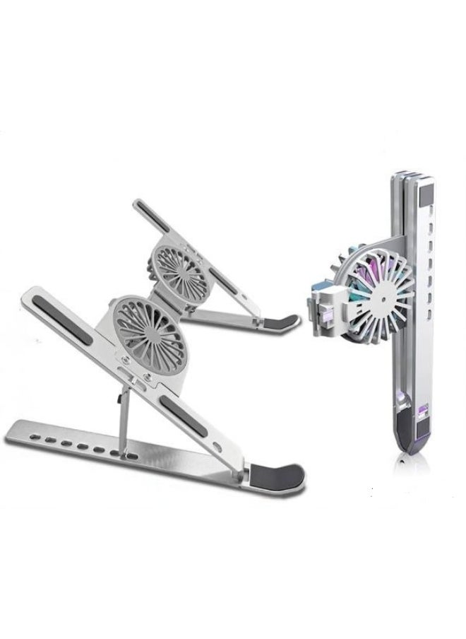 Generic Adjustable Laptop Stand with USB Cooling Fan – Foldable Aluminum Stand with Ventilation – Fits 10"–16" Laptops  - Image 3