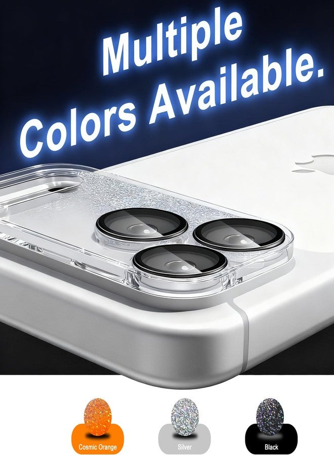 surundo for iPhone 17 Pro Max Camera Protector, Bling Glitter Design Flowing Liquid Quicksand Phone Case Drop Protection Anti Scratch Tempered Glass Camera Cover Screen for iPhone 17 Pro Max - Image 4