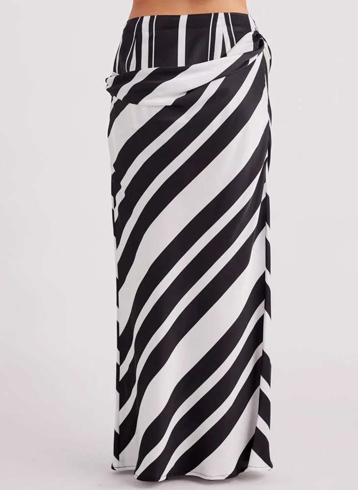 ساندايز Striped High Waist Skirt