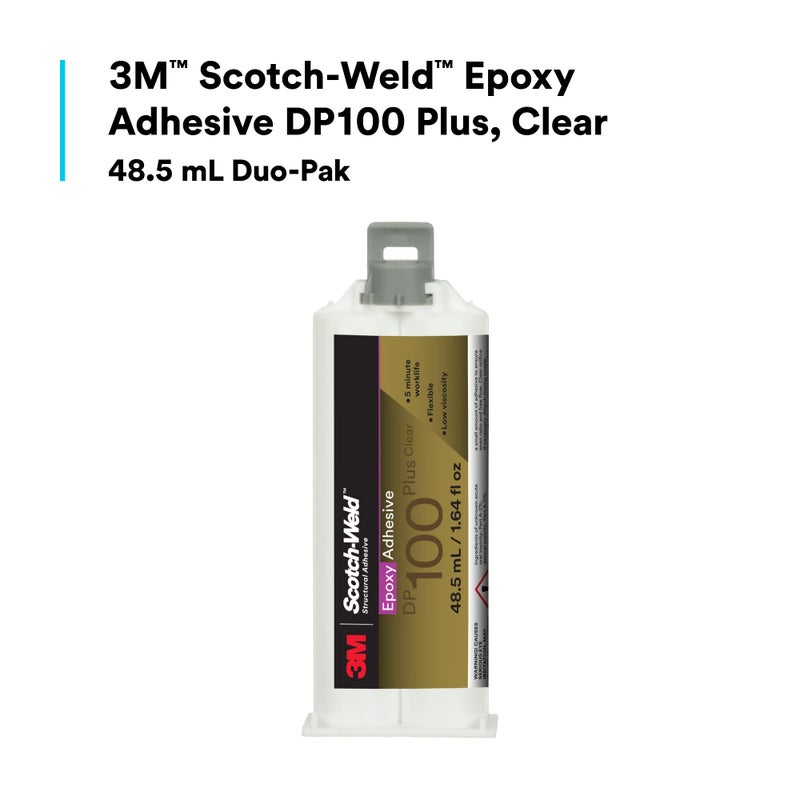 3M Scotch-Weld Epoxy Adhesive DP100 Plus, Clear, Professional Grade, Fast Handling and Cure, 48.5 mL (1.64 fl oz) Duo-Pak - Image 2