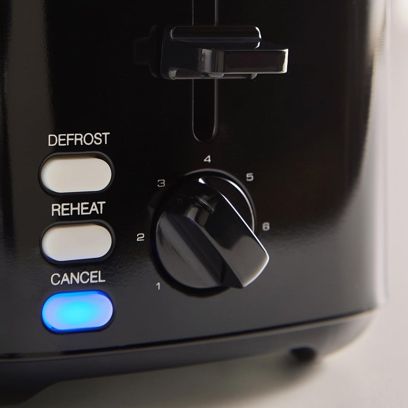 Morphy Richards Equip 2 Slice Toaster, Defrost and Reheat, Browning Controls, Variable Wide Slots, Removable Crumb Tray, 800W, Black, 222064 - Image 3