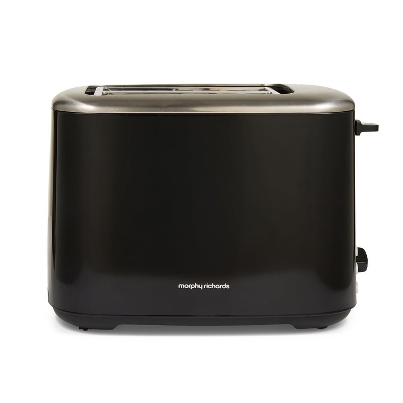 Morphy Richards Equip 2 Slice Toaster, Defrost and Reheat, Browning Controls, Variable Wide Slots, Removable Crumb Tray, 800W, Black, 222064 - Image 1