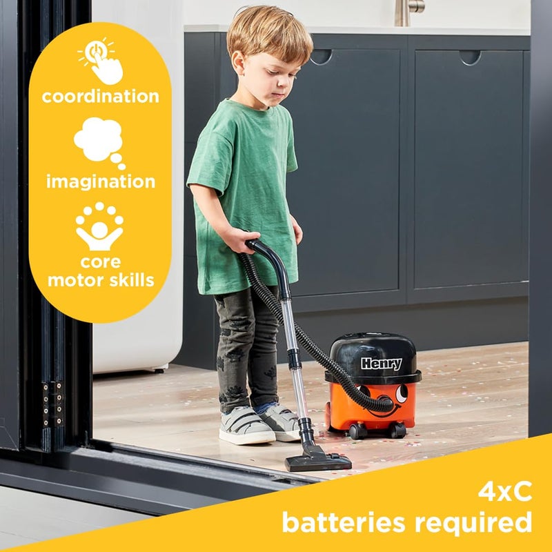 Casdon Henry & Hetty Toys - Henry Vacuum Cleaner - Red Vacuum Cleaning Toy with Real Function & Nozzle Accessories - Kids Cleaning Set - For Children Aged 3+ - Image 3