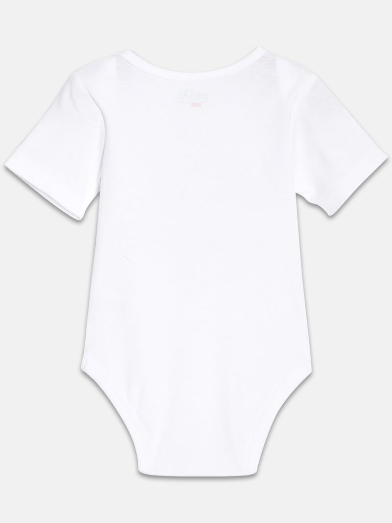 Broon Infant Girls Light Green and White Printed Pure Organic Cotton Bodysuit Pack of 2 - Image 5