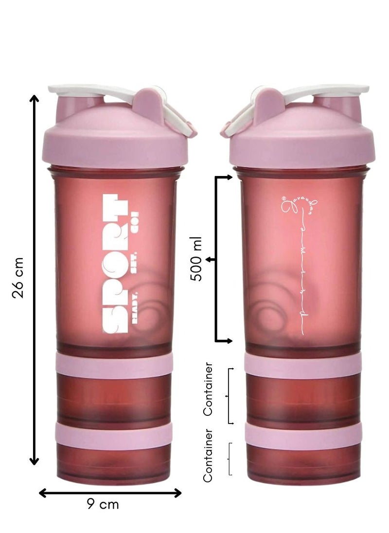 SPORT - Protein Shaker Bottle Portable Supplement Mixer Cup with Powder Storage for Running Cycling Fitness - Image 1