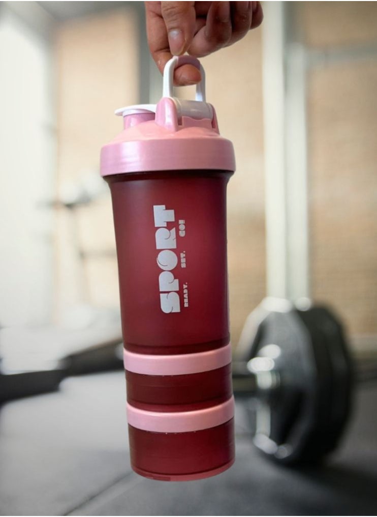 SPORT - Protein Shaker Bottle Portable Supplement Mixer Cup with Powder Storage for Running Cycling Fitness - Image 1