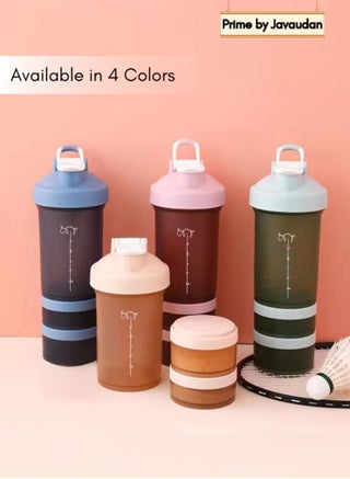 Protein Shaker Bottle Portable Supplement Mixer Cup with Powder Storage for Running Cycling Fitness - view 5