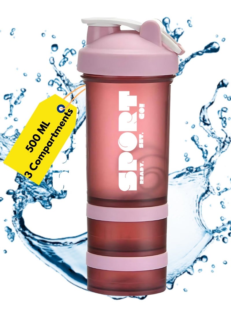 SPORT - Protein Shaker Bottle Portable Supplement Mixer Cup with Powder Storage for Running Cycling Fitness - Image 1