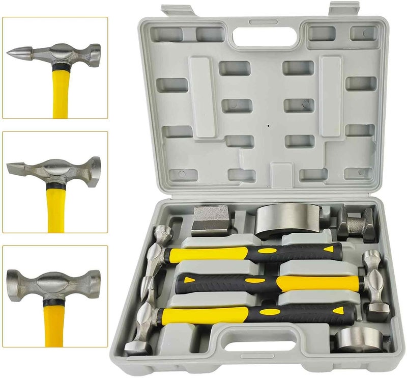 AeKeatDa 7-Piece Auto Body Repair Kit with Hammers and Dollies - Image 2