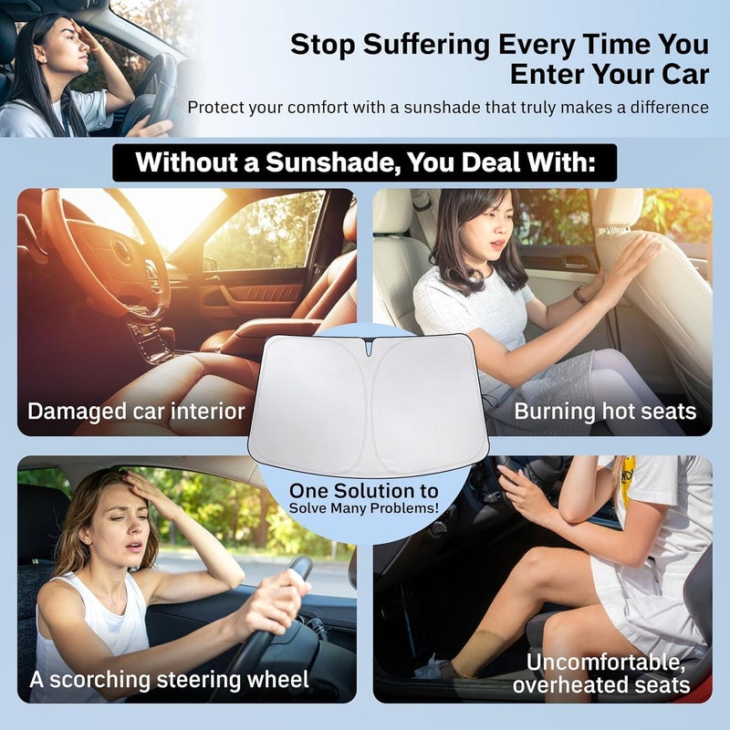 Windshield Sun Shade for Honda Prologue 2024–2026 | Front Window Sunshade | Foldable Car Sun Protector - Image 2