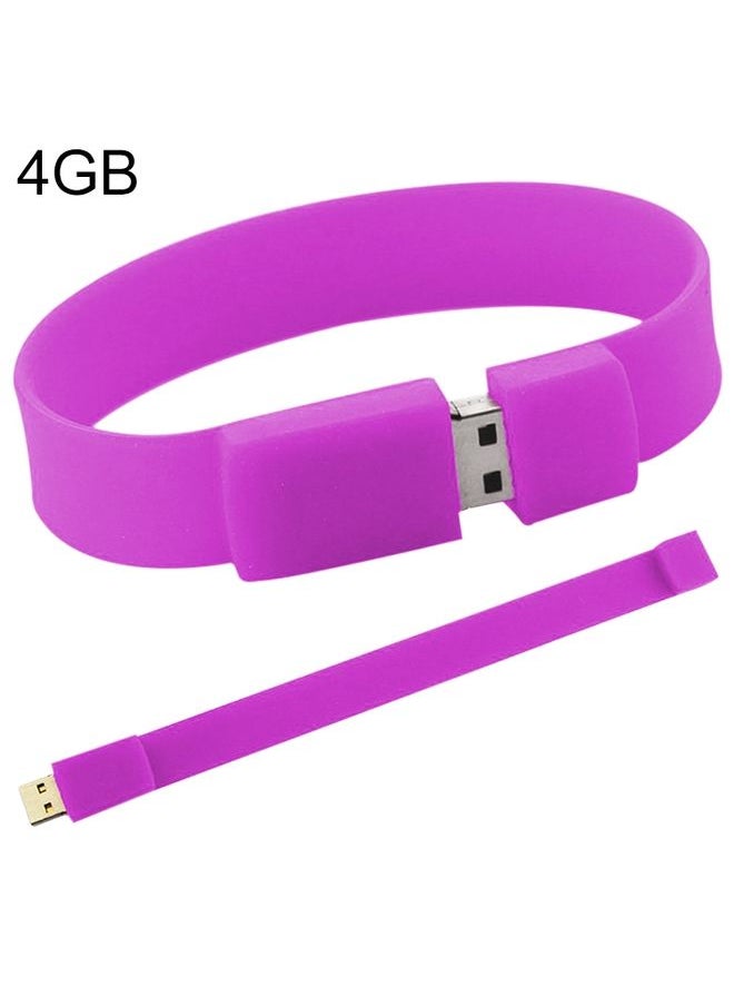 BURAQ 4GB Silicon Bracelets USB 2.0 Flash Disk(Purple)  - Image 1