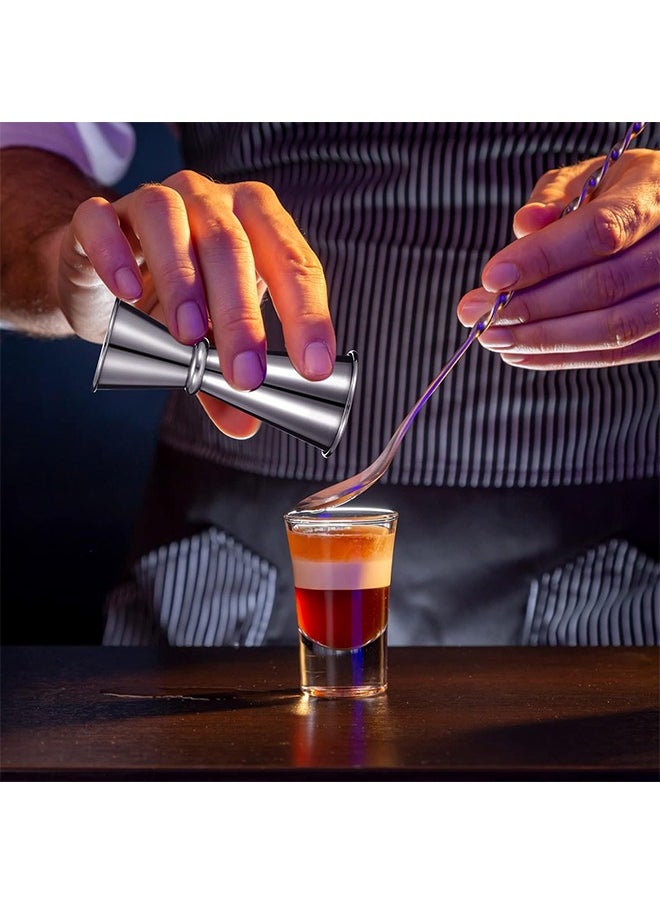 HY - Double Jigger, 304 Stainless Steel Measure Cup Dual Spirit Measurer Double Shot 30ml/60ml Short Drink Mixer Jigger Perfect Party Silver Kitchen Tools for Party, Wedding Anniversary, Birthday - Image 1