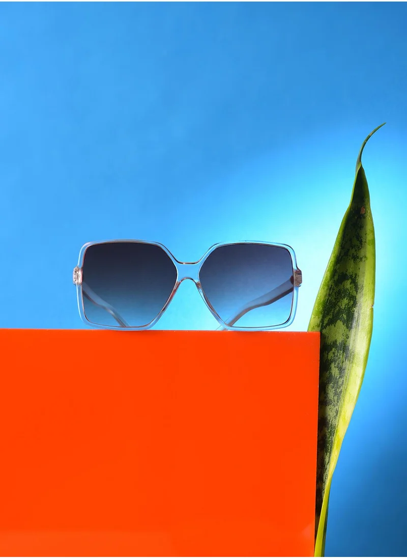 Haute Sauce Brown Lens White Oversized Sunglasses