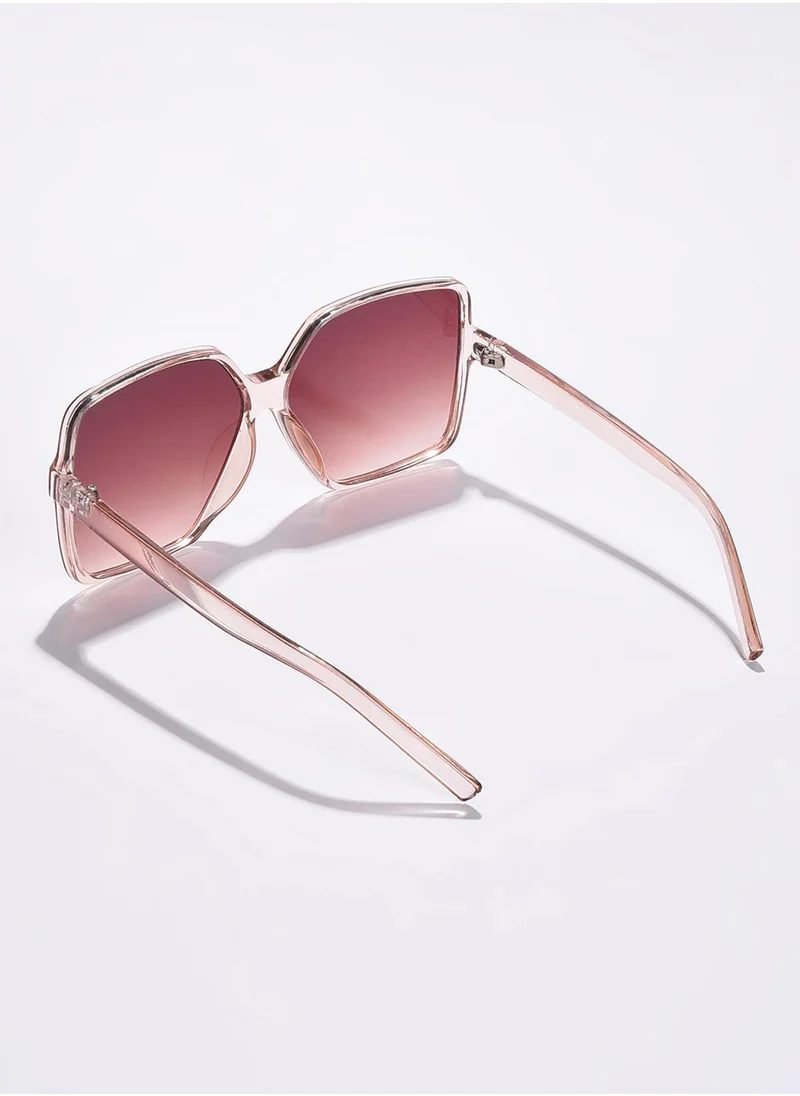 Haute Sauce Brown Lens White Oversized Sunglasses
