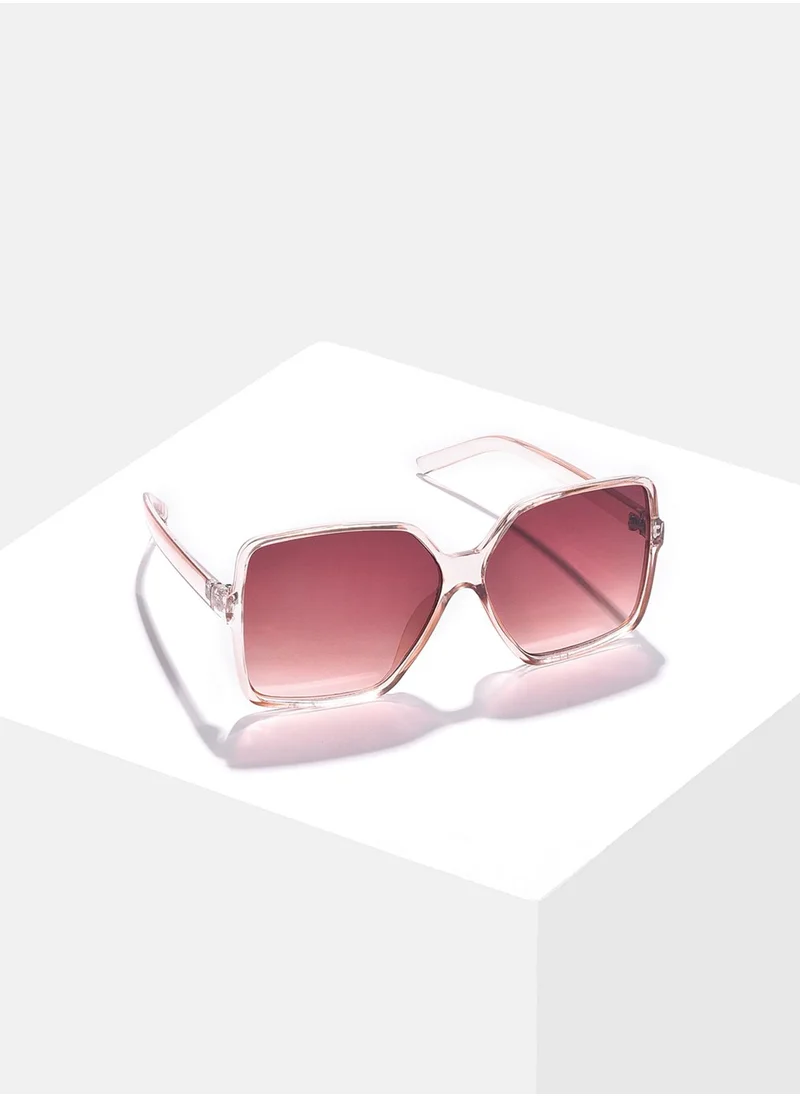 Haute Sauce Brown Lens White Oversized Sunglasses