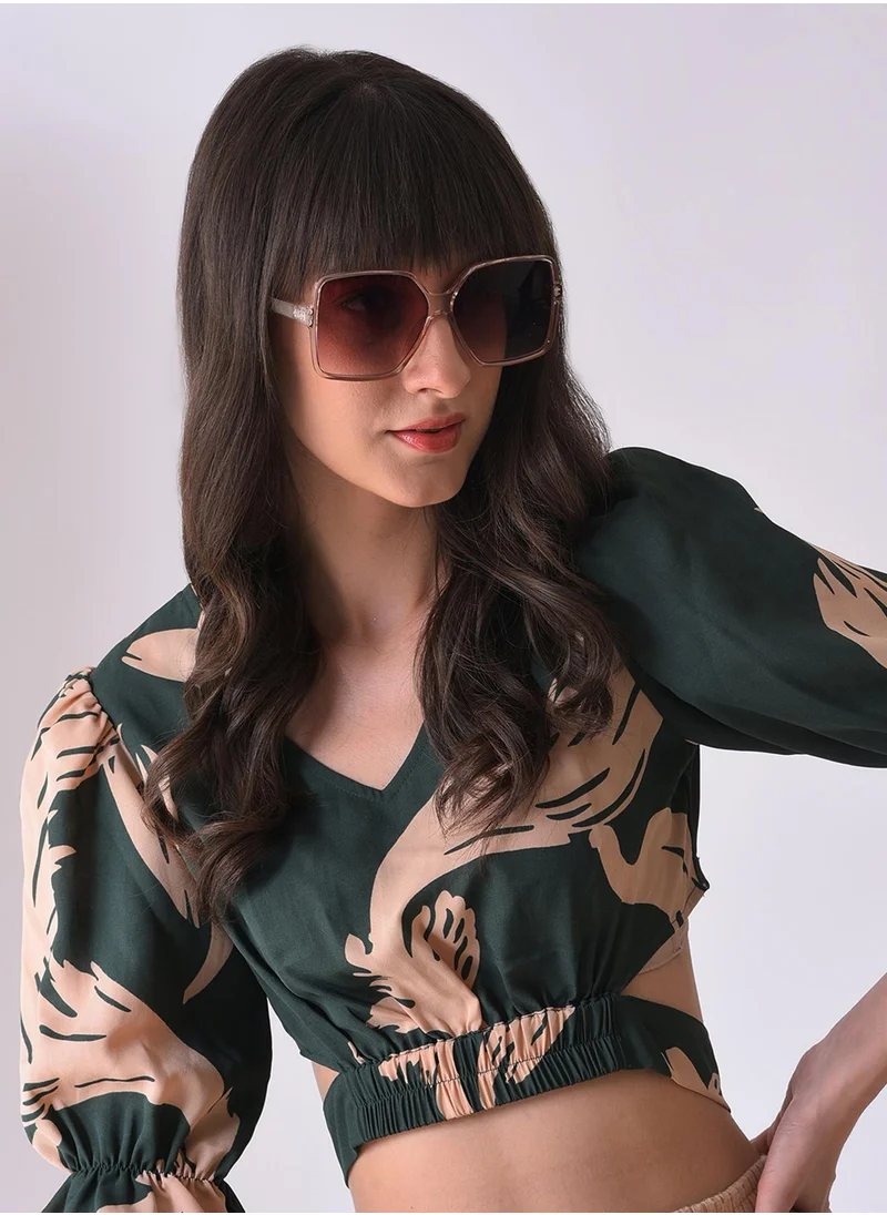 Haute Sauce Brown Lens White Oversized Sunglasses
