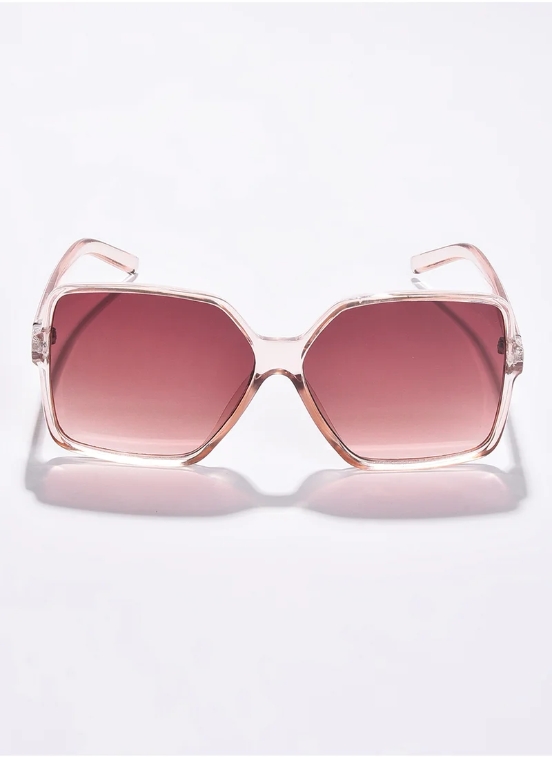 Haute Sauce Brown Lens White Oversized Sunglasses
