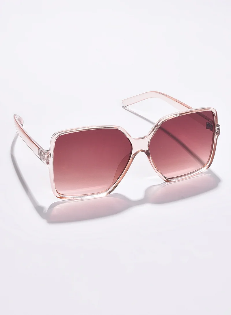Haute Sauce Brown Lens White Oversized Sunglasses