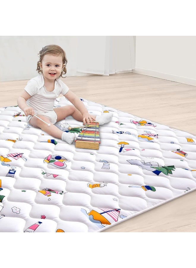 Vibe bear High-Density Foam Baby Play Mat, 50x50 Inches Thicken One-Piece Comfortable and Soft Playmat, Non Slip Machine Washable Floor Mat for Infants, Tapete para Bebes,Toddlers - Image 3