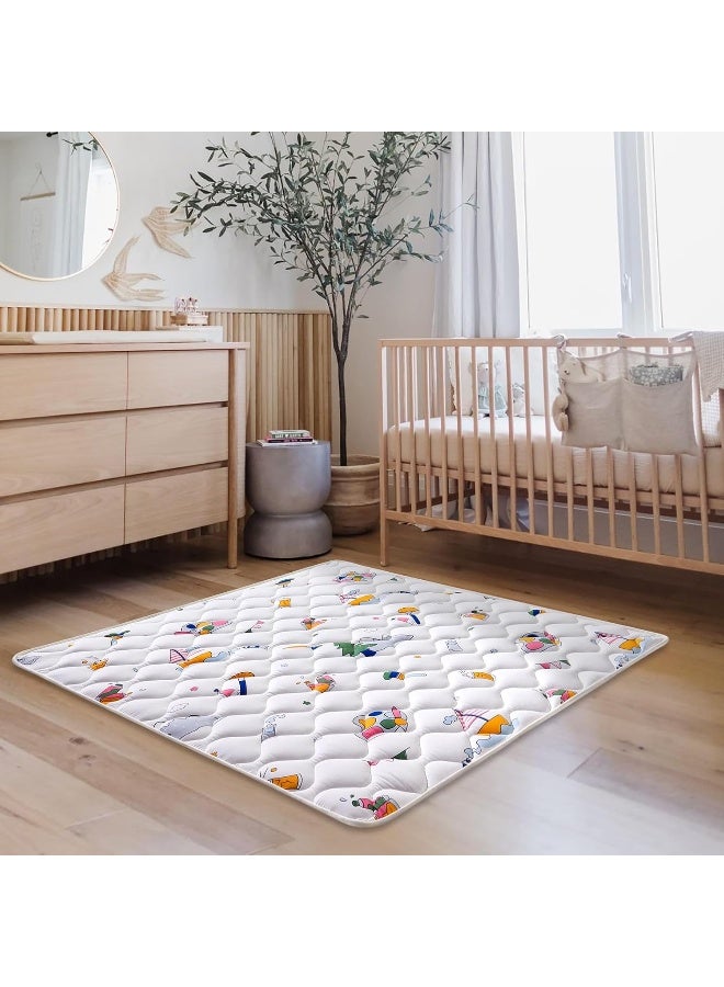 Vibe bear High-Density Foam Baby Play Mat, 50x50 Inches Thicken One-Piece Comfortable and Soft Playmat, Non Slip Machine Washable Floor Mat for Infants, Tapete para Bebes,Toddlers - Image 5