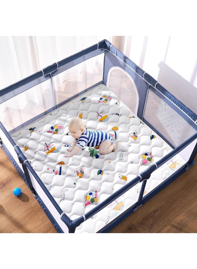 Vibe bear High-Density Foam Baby Play Mat, 50x50 Inches Thicken One-Piece Comfortable and Soft Playmat, Non Slip Machine Washable Floor Mat for Infants, Tapete para Bebes,Toddlers - Image 4