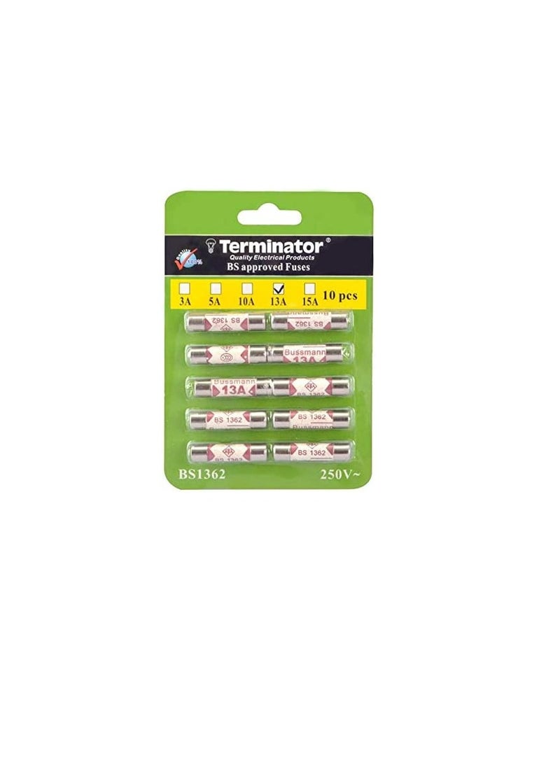 Terminator Terminator Porcelain Ceramic Fuse 13A 10 Pieces  - Image 1