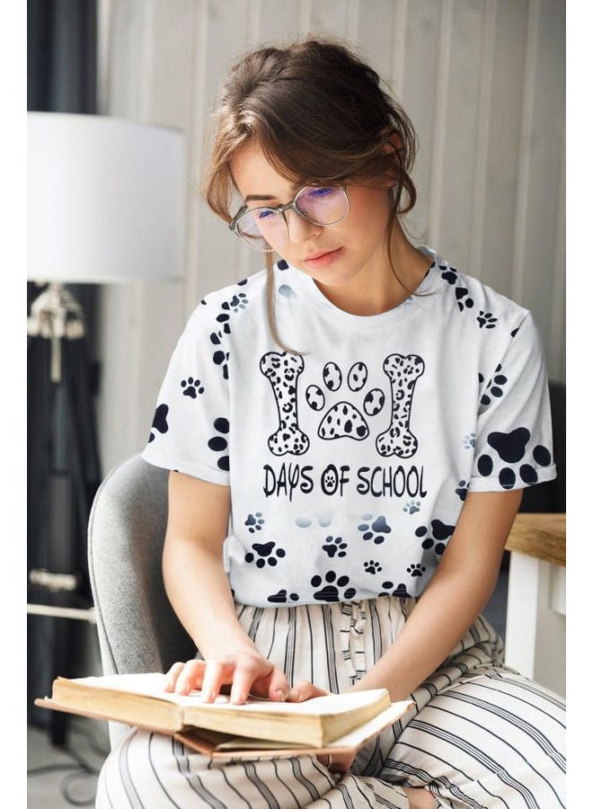 MAXIMGR Dalmatians Shirt 101 Days of School Shirts Teacher Shirts for Women Dog Dalmatian Costume Casual Motivational Tee White - Image 2